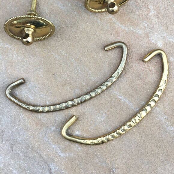 Vintage AAB Co. Brass Drawer Drop Pull Set of 2 - Picture 4 of 16